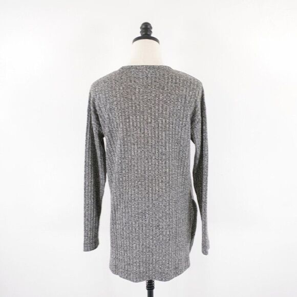 Ann Taylor Loft Gray Striped Medium Lightweight Sweater Scoop Neck Polyester - Picture 5 of 8